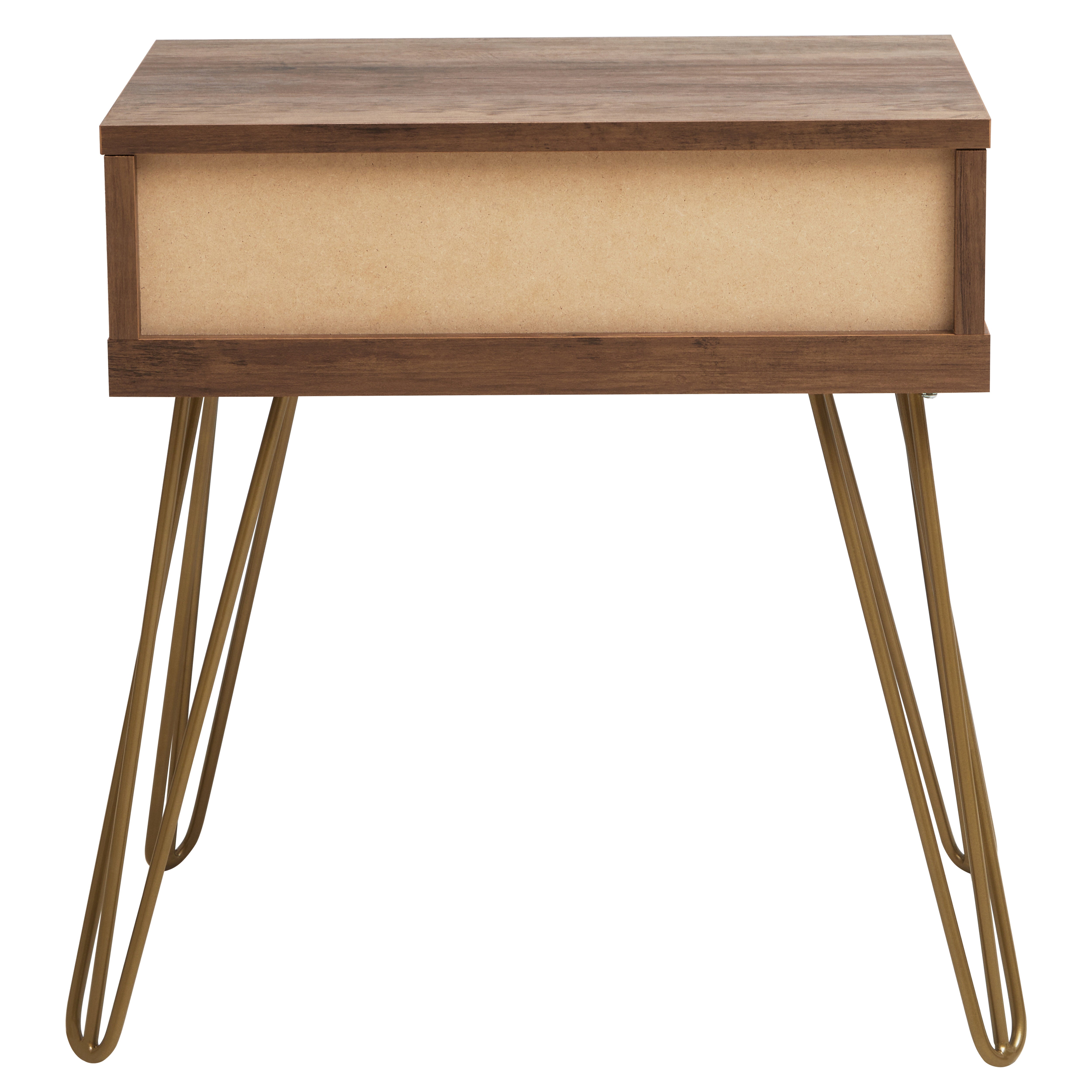 Ophelia Brown Wood & Gold Side Table